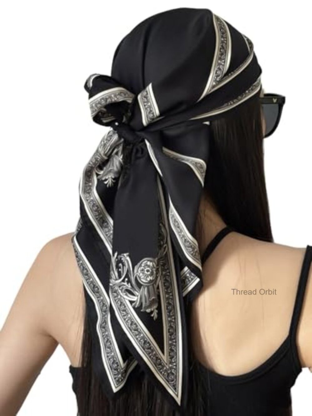 Polyester Satin Silk Triangular Head Scarf Wrap Hair Sleeping Scarf